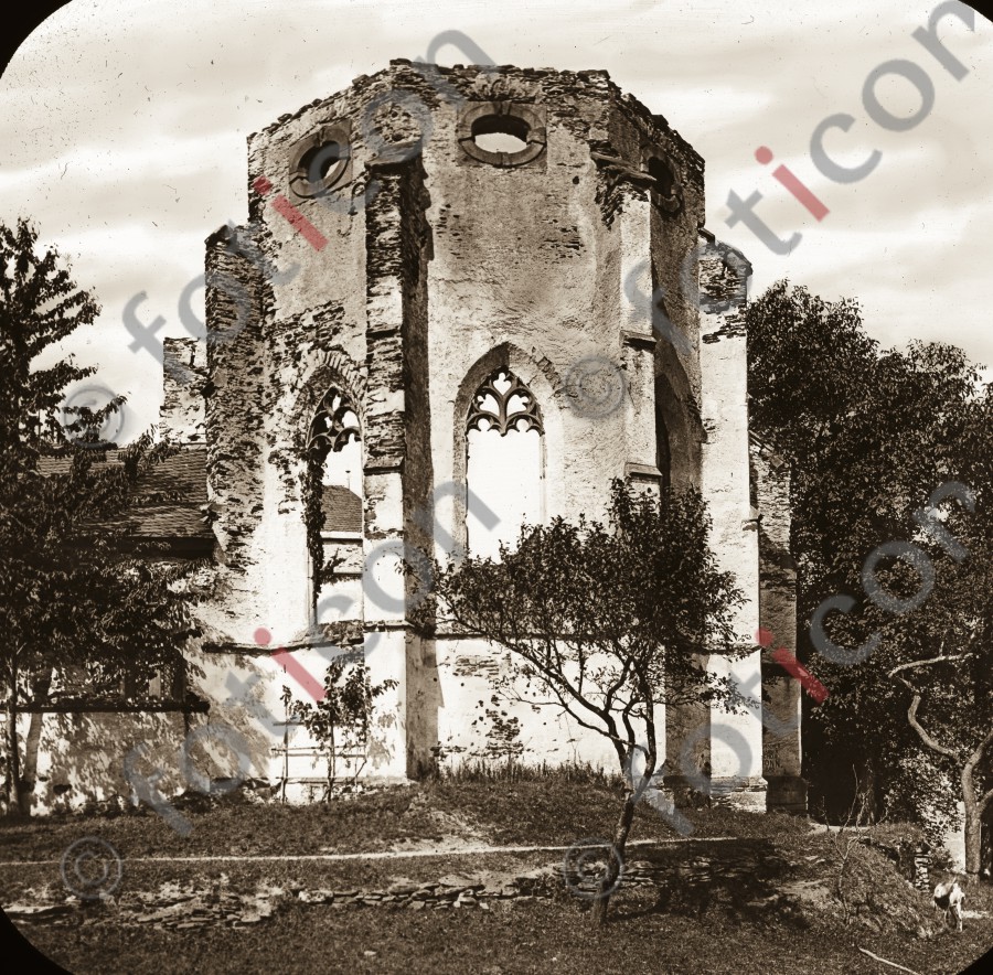 Ruine an der Marienburg | Ruin at the Marienburg - Foto simon-195-027-sw.jpg | foticon.de - Bilddatenbank für Motive aus Geschichte und Kultur